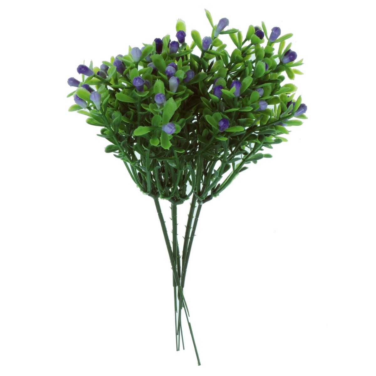 Floare plastic bobite si frunze mov lila 5mm 5 ramificatii 22cm 5 set