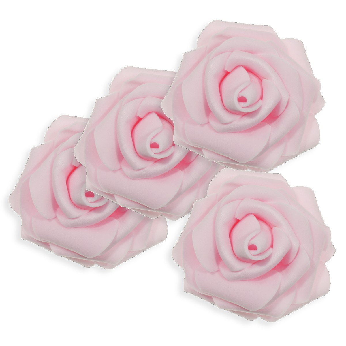 Cap trandafir carton buretat roz 7cm 4 set