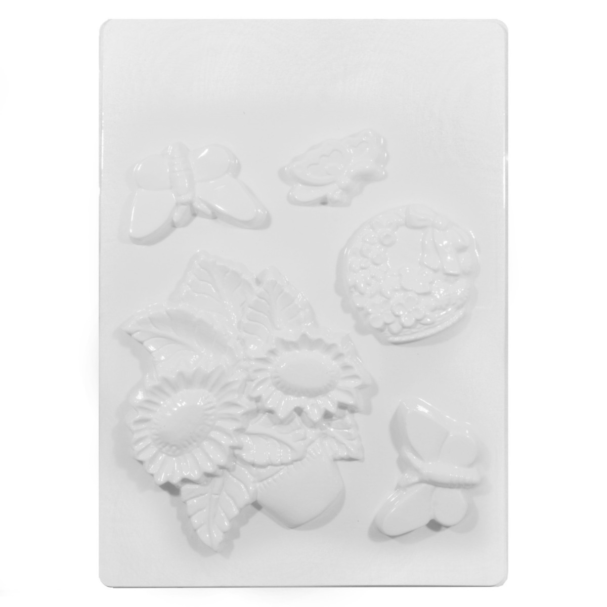 Matrita plastic ghiveci si cos cu flori si 3 fluturi 4-11 4cm 022