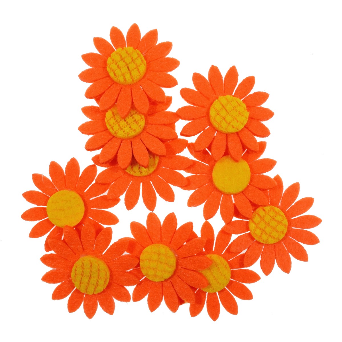 Floare pasla portocaliu galben cu adeziv 4cm 10 set