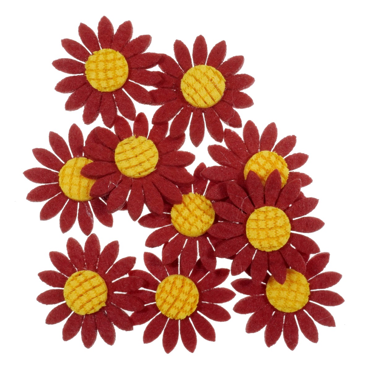 Floare pasla rosu galben cu adeziv 4cm 10 set
