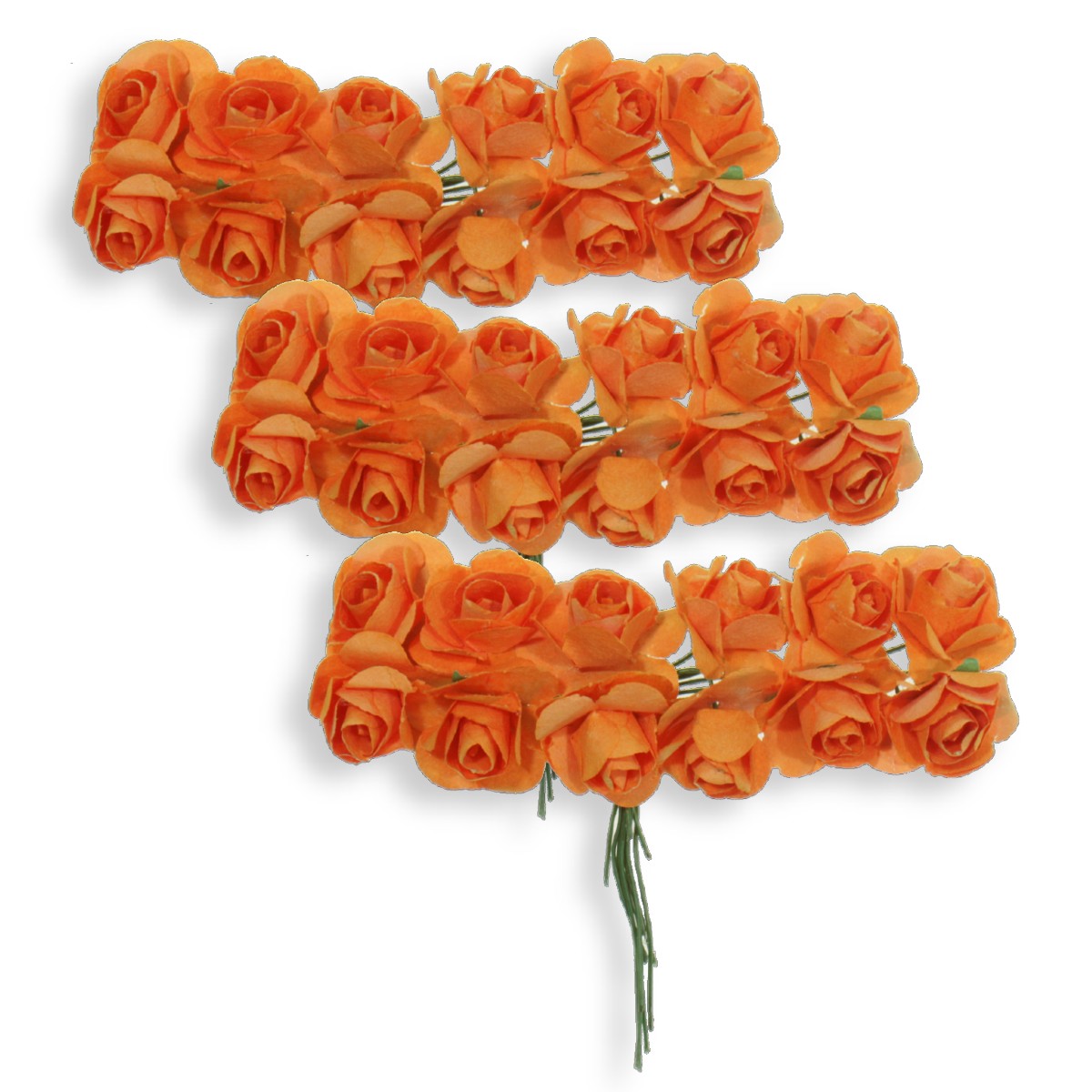 Trandafir hartie portocaliu 2cm 3x12 fire set