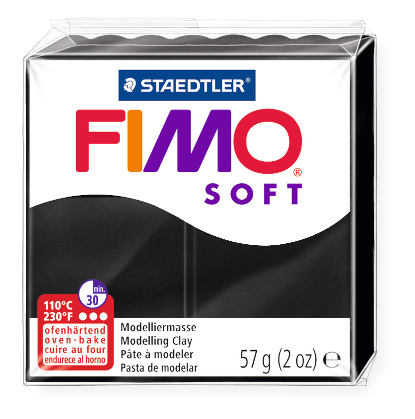 Fimo soft negru 57g Staedtler 8020-9