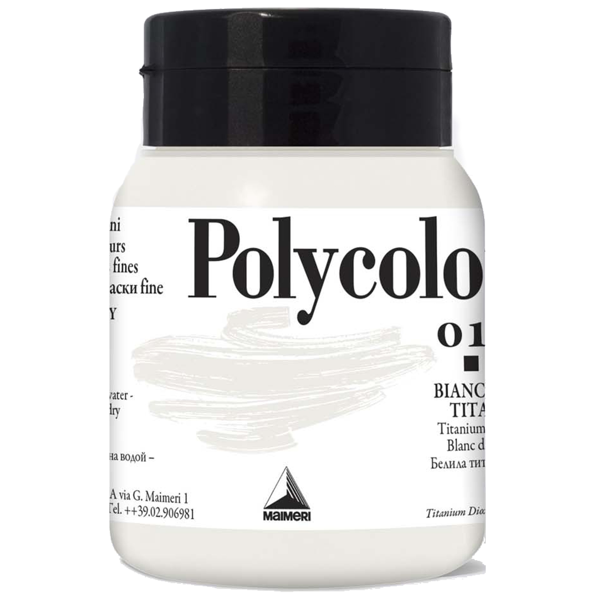 Acrilic Polycolor alb de titan 500ml Maimeri 018