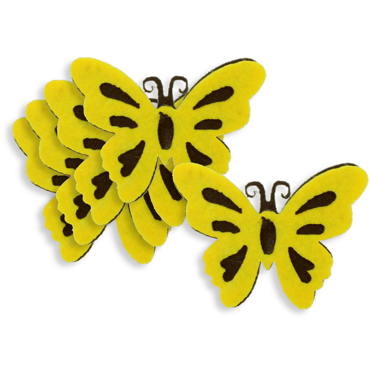 Fluture pasla galben negru 6 5x4 8cm 5 set