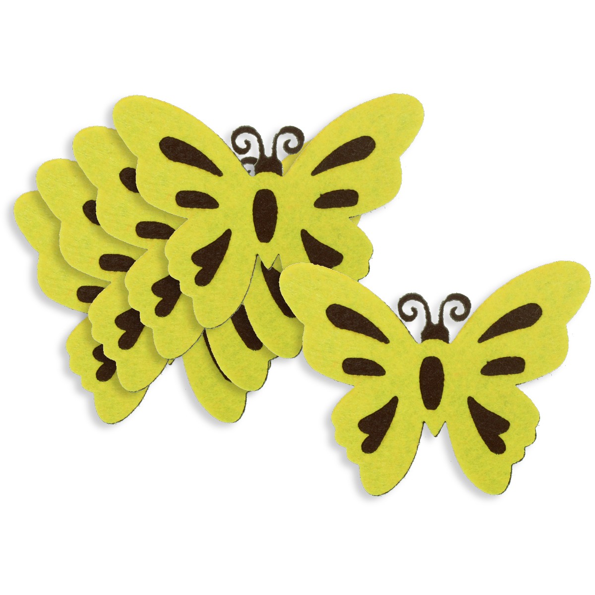 Fluture pasla negru galben cu adeziv 9x7cm 5 set