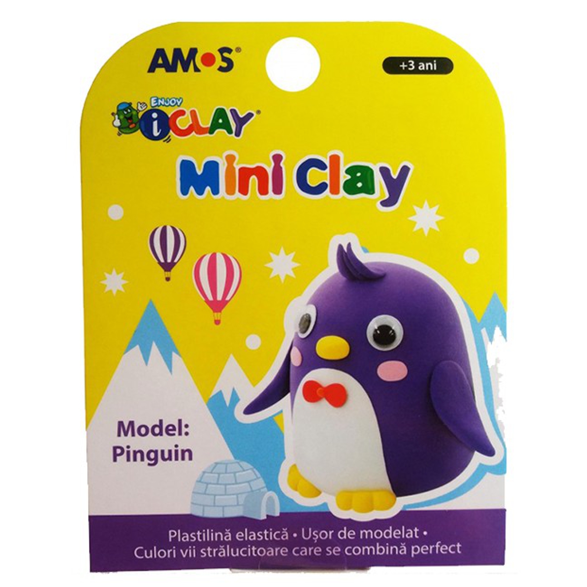 Plastilina 4 culori cutie 30g pinguin Amos mini am-2703 p1481