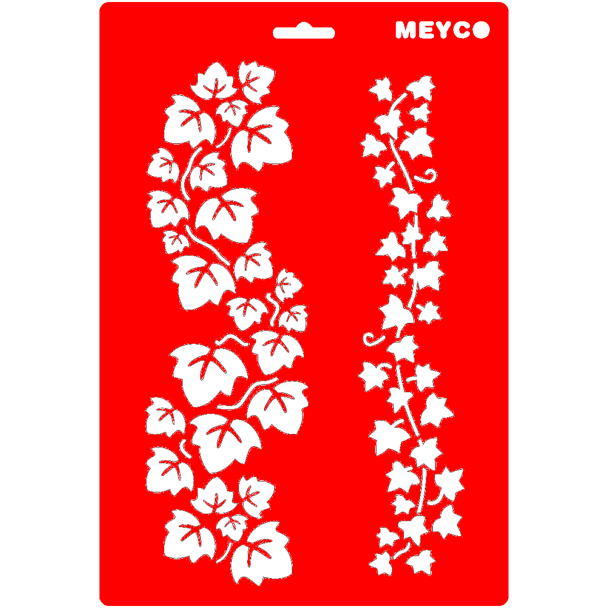 Sablon plastic alb rosu ghirlanda frunze A4 Meyco 66041