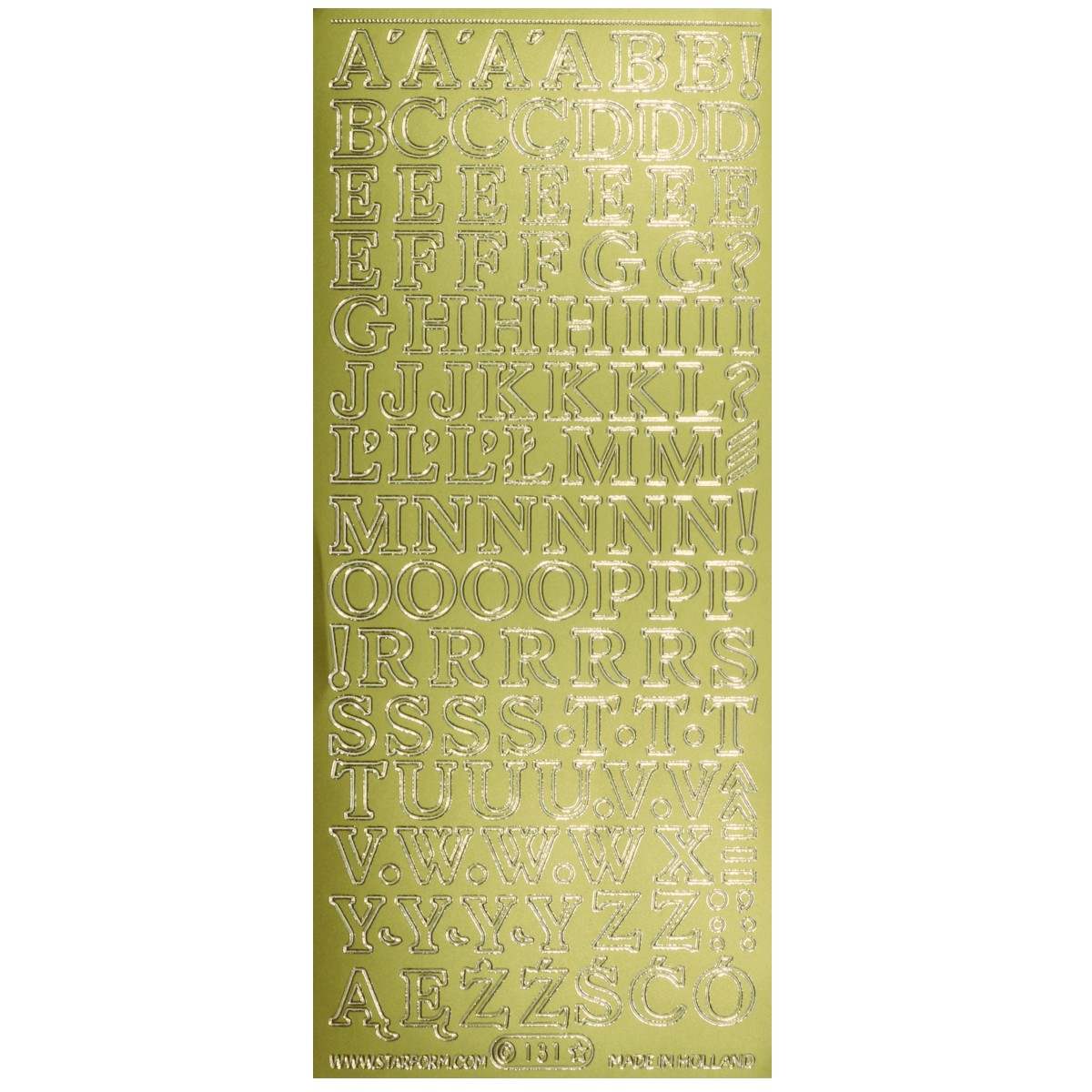 Abtibild auriu alfabet 10x23cm Meyco 25610