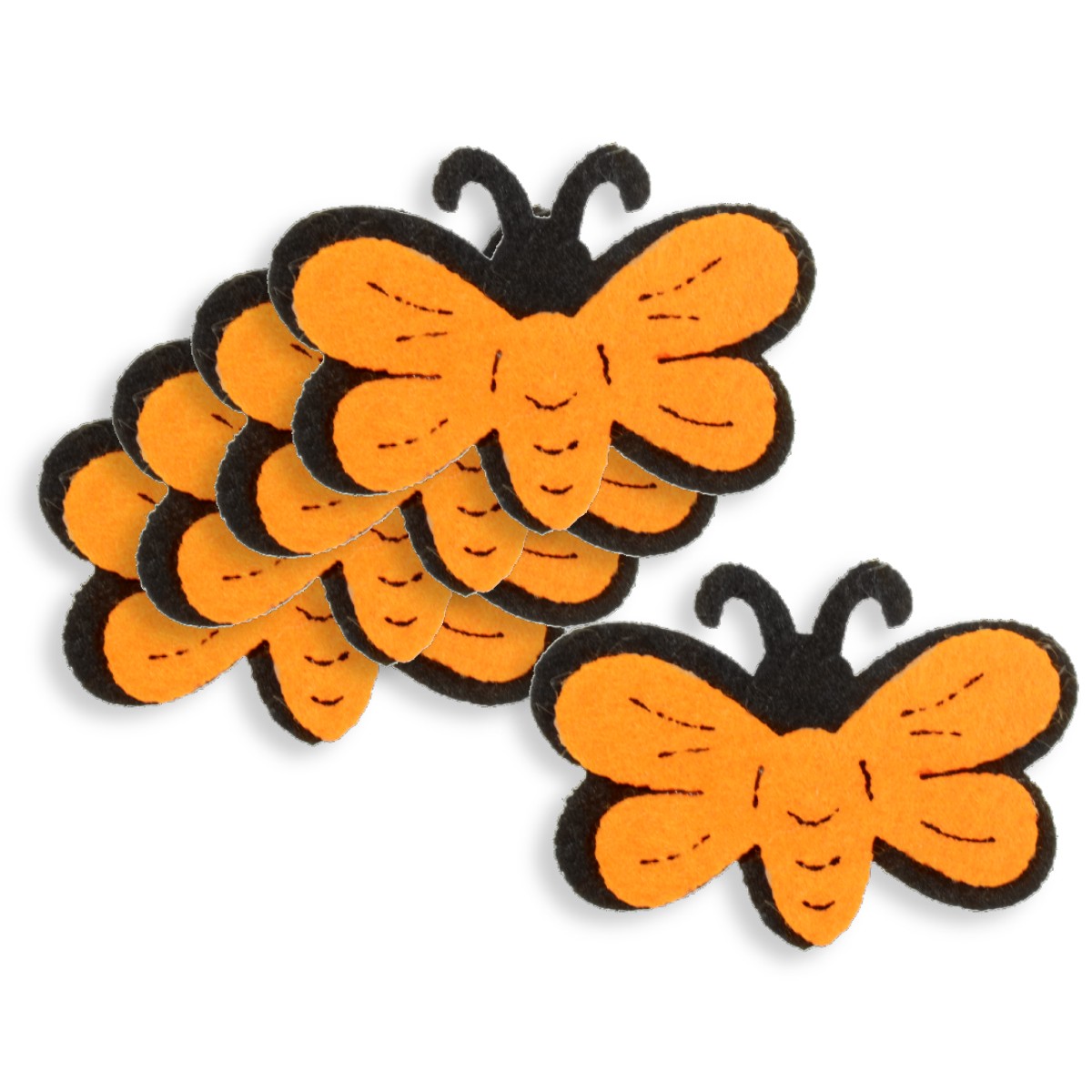 Fluture pasla negru portocaliu 6x4cm 5 set