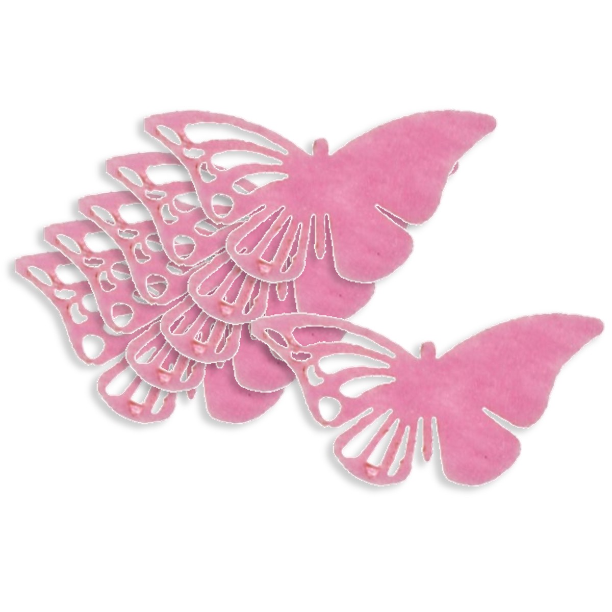 Fluture pasla filigranata roz 4cm 6 set M15
