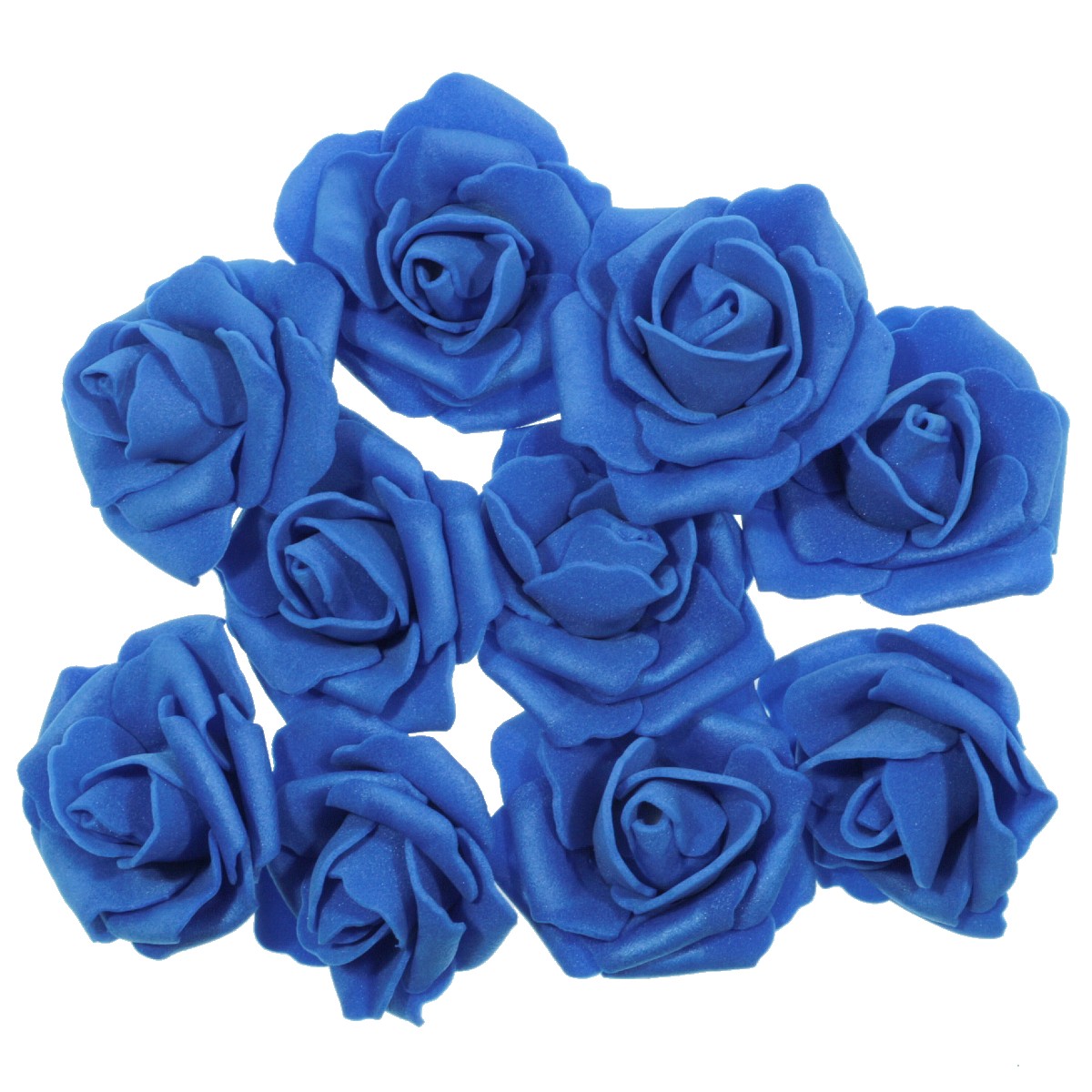 Cap trandafir carton buretat albastru 4 5cm 10 set