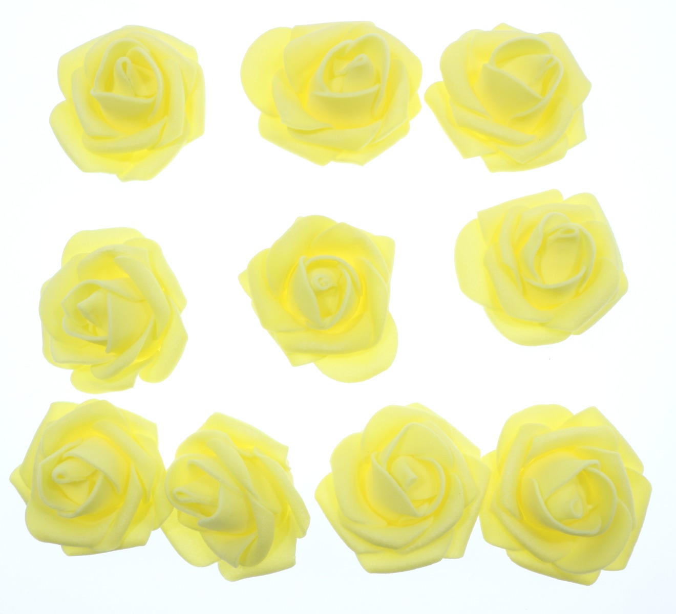 Cap trandafir carton buretat galben 5cm 10 set