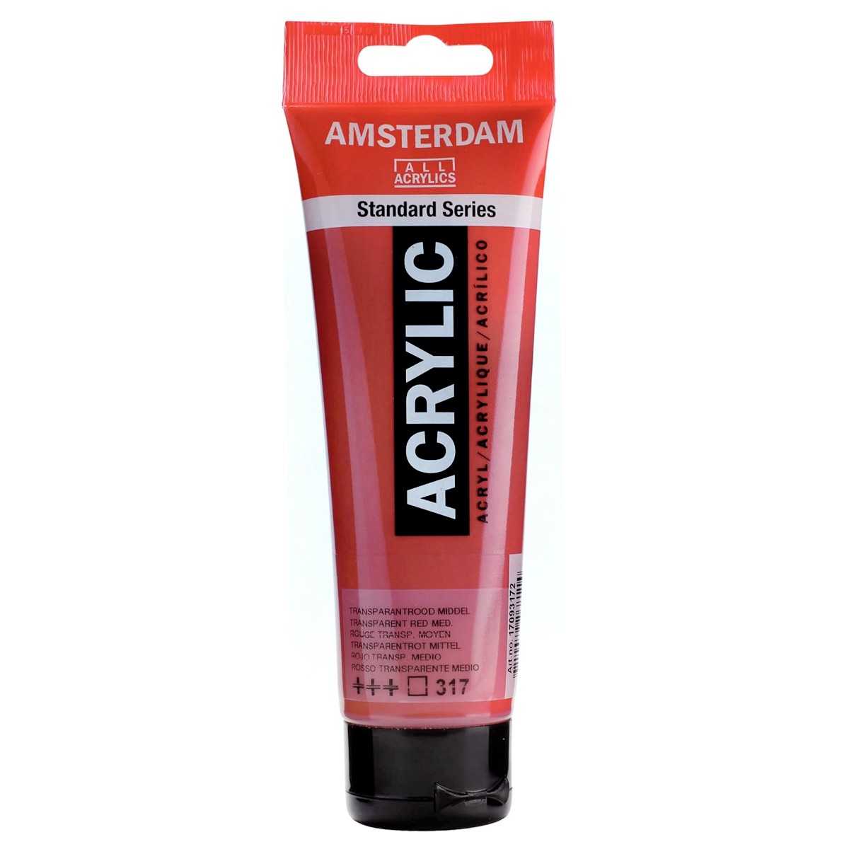 Acrilic Standard 120ml Amsterdam rosu mediu transparent 17093172