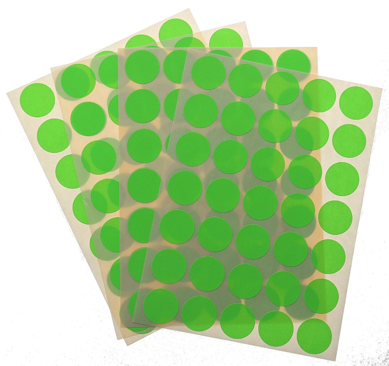 Etichete buline verde neon 1 9cm 5 coli x 35buc set Tanex OFC-131