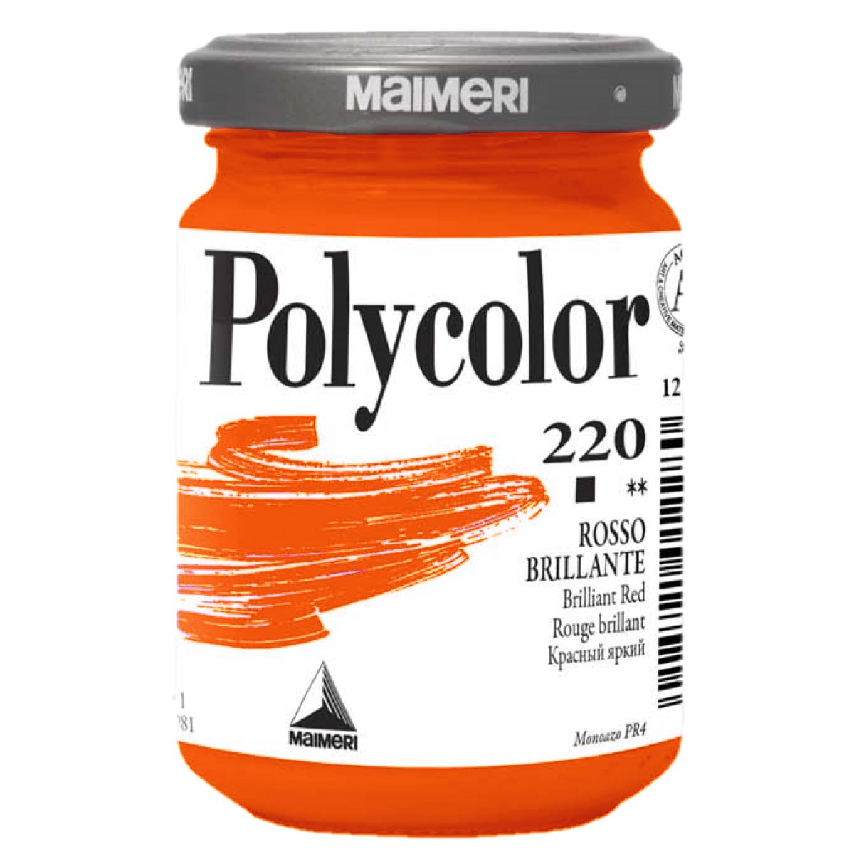 Acrilic Polycolor rosu stralucitor 140ml Maimeri 220