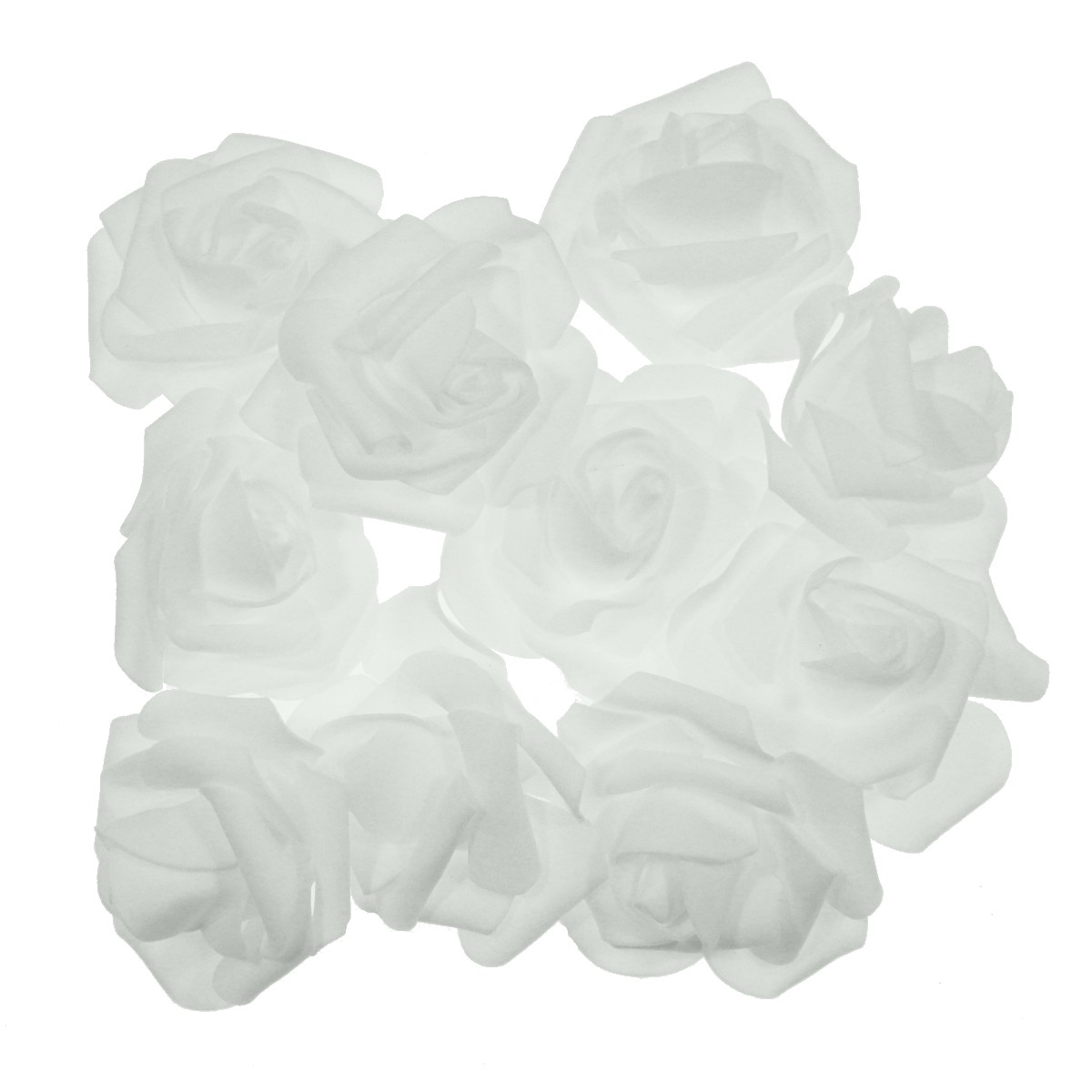 Cap trandafir carton buretat alb 6 5cm 10 set
