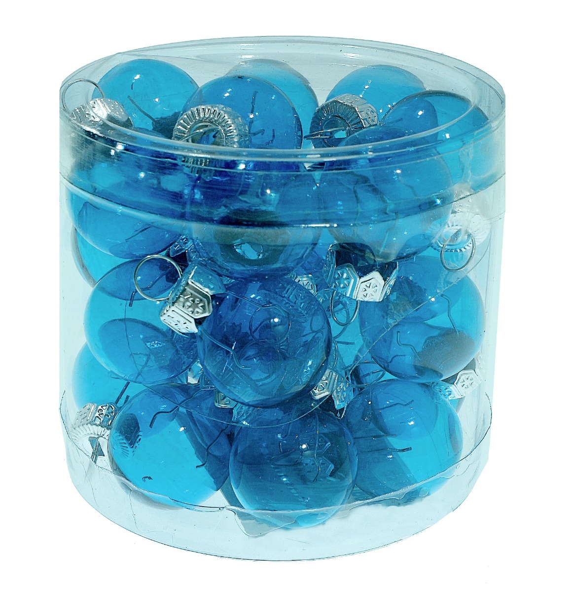 Glob sticla albastru transparent 1 8cm 24 set B20-24