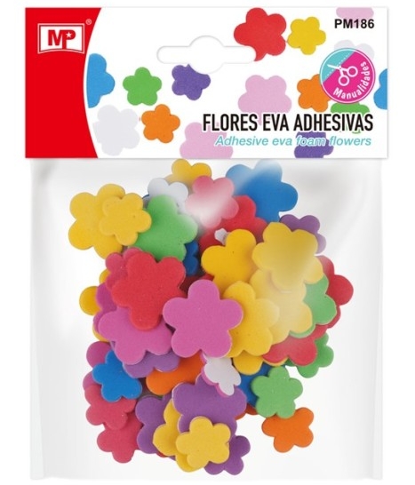 Floare carton buretat multicolor cu adeziv 3cm 2cm 50 set MP PM186