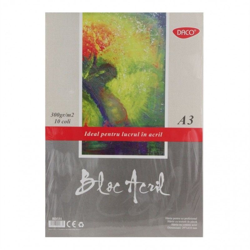 Bloc pictura acrilice A3 300g 10 file Daco BD331